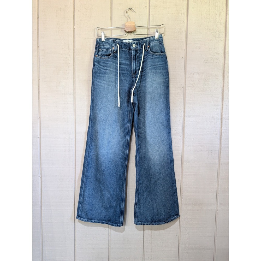 PAIGE Zoey 31 Wide Leg Drawstring Jeans Blue 25
